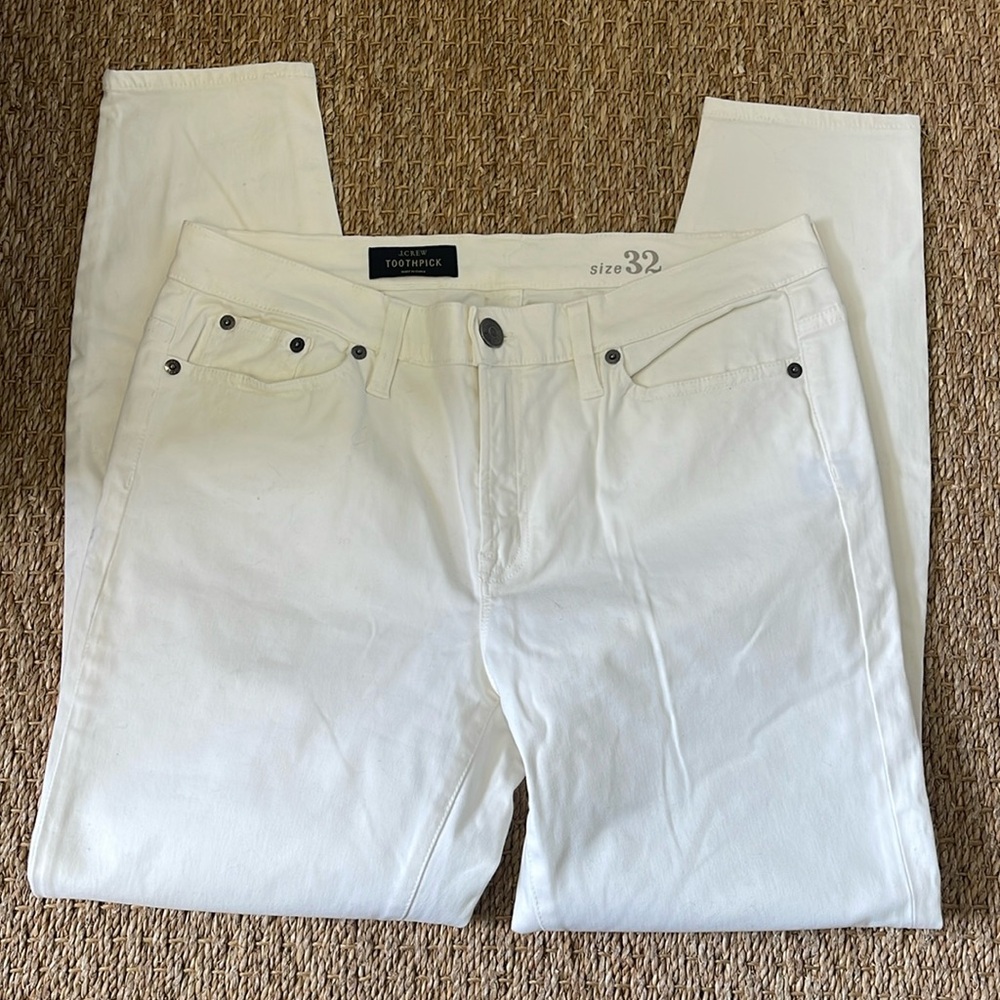 J. Crew Toothpick White Jeans Size 32 - Picture 1 of 5
